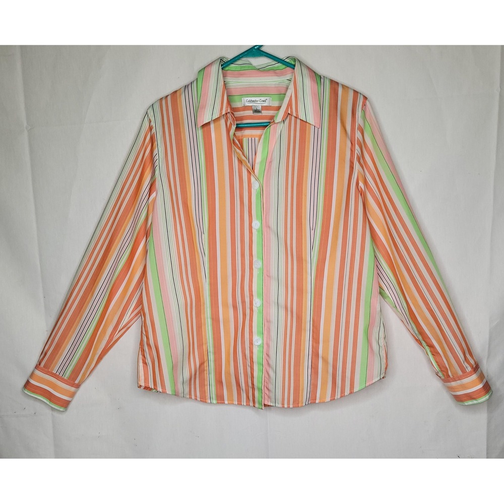 Coldwater Creek Striped, Cotton Button Down Shirt